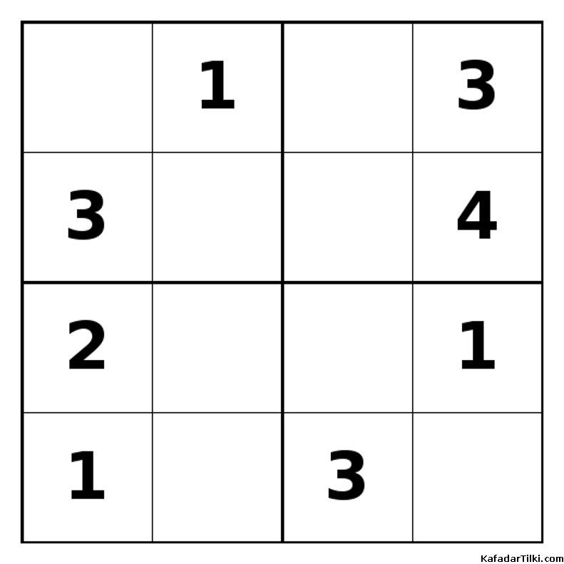 Orta Seviye Mini Sudoku (4x4), Kitap 6 - 10