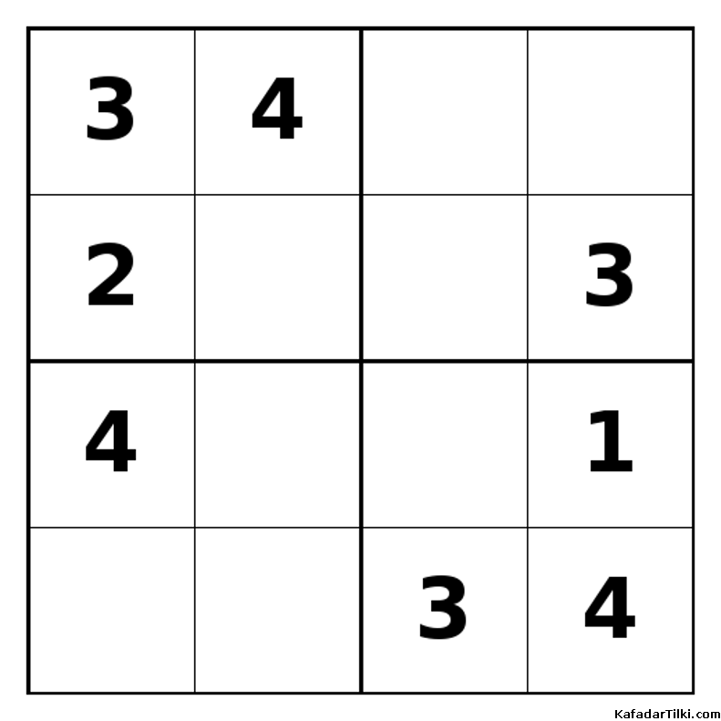 Orta Seviye Mini Sudoku (4x4), Kitap 7 - 10