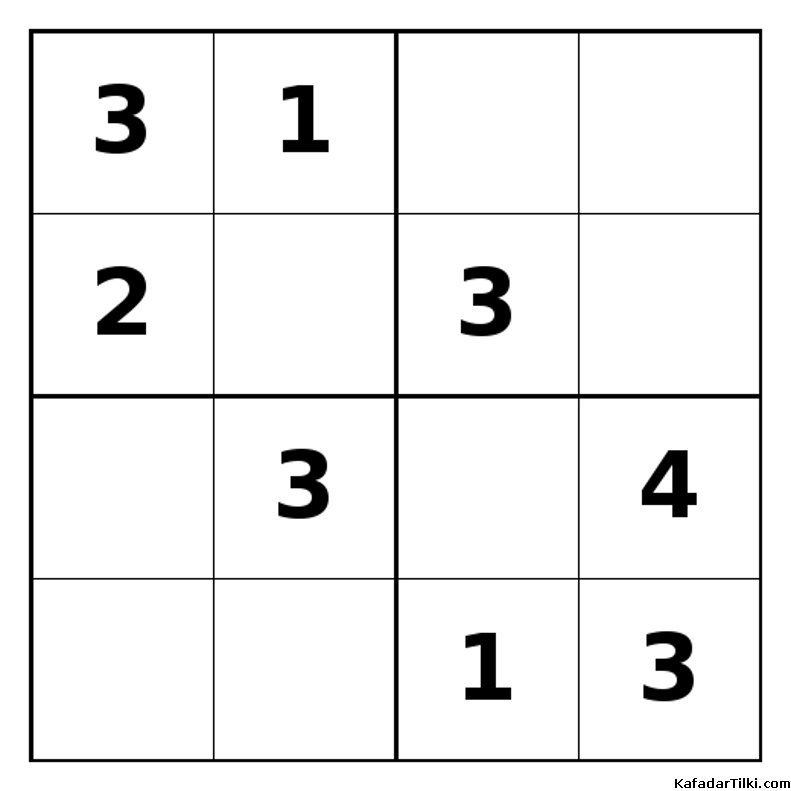 Orta Seviye Mini Sudoku (4x4), Kitap 8 - 10