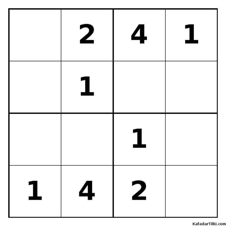 Orta Seviye Mini Sudoku (4x4), Kitap 9 - 2