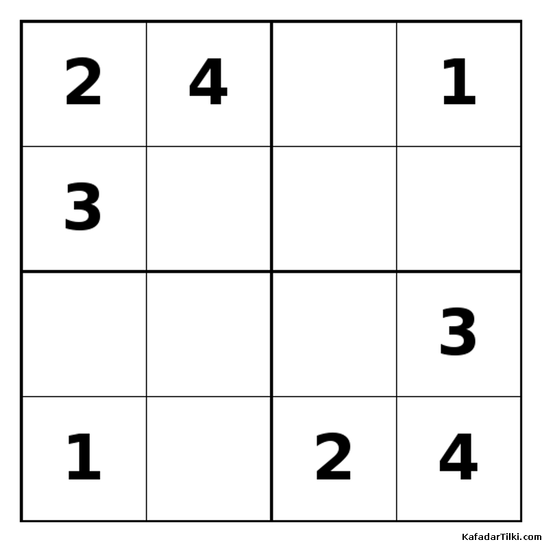 Orta Seviye Mini Sudoku (4x4), Kitap 9 - 3