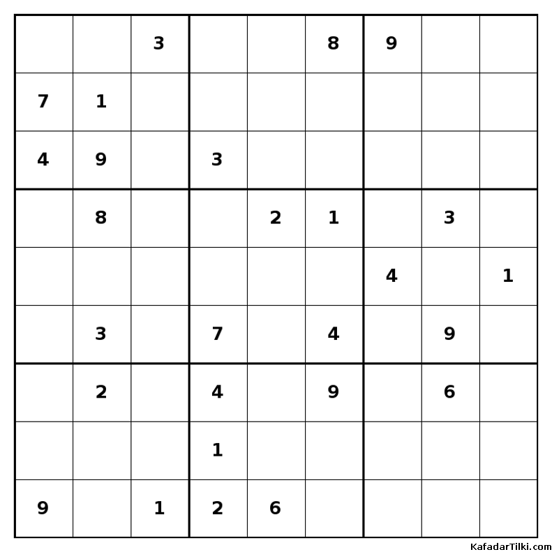 Orta Seviye Sudoku, Kitap 7 - 9