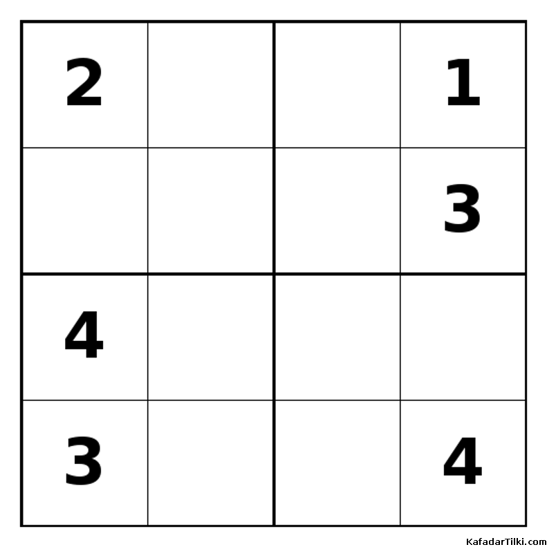 Zor Mini Sudoku (4x4), Kitap 1 - 9