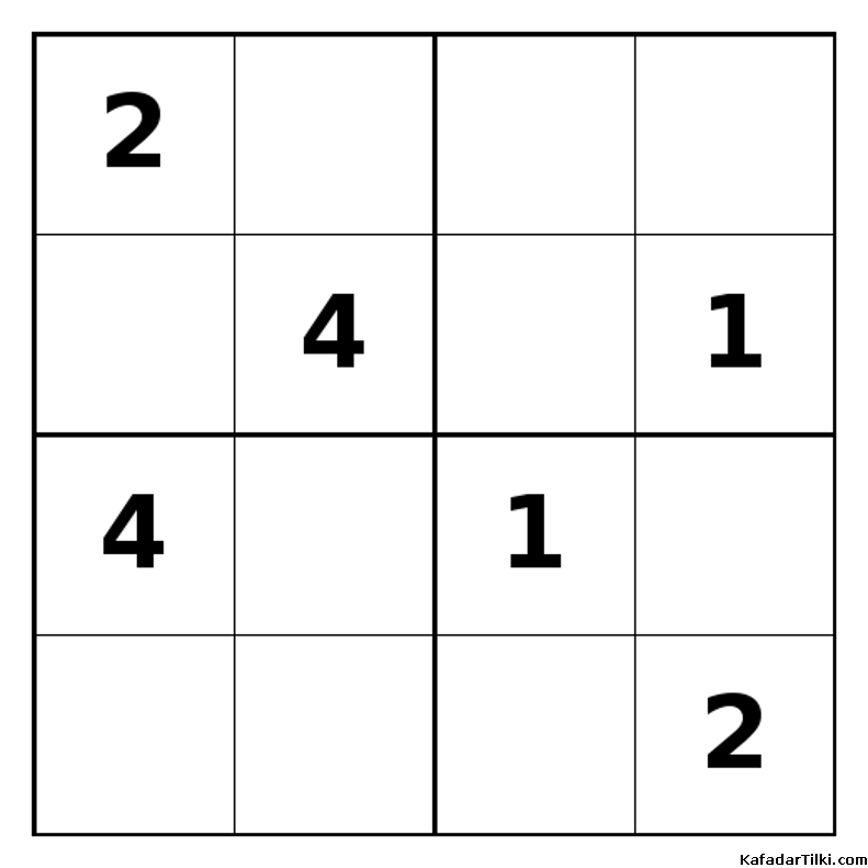 Zor Mini Sudoku (4x4), Kitap 10 - 10