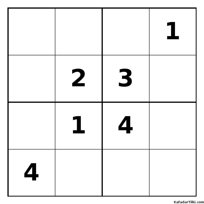 Zor Mini Sudoku (4x4), Kitap 13 - 1
