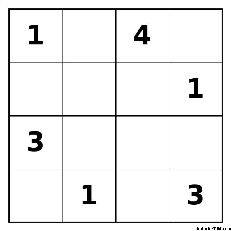 Zor Mini Sudoku (4x4), Kitap 16 - 2