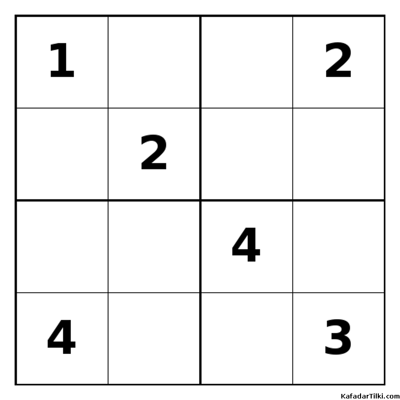 Zor Mini Sudoku (4x4), Kitap 17 - 2