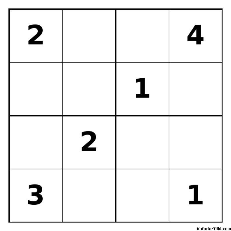 Zor Mini Sudoku (4x4), Kitap 18 - 1