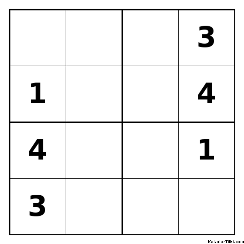 Zor Mini Sudoku (4x4), Kitap 19 - 3