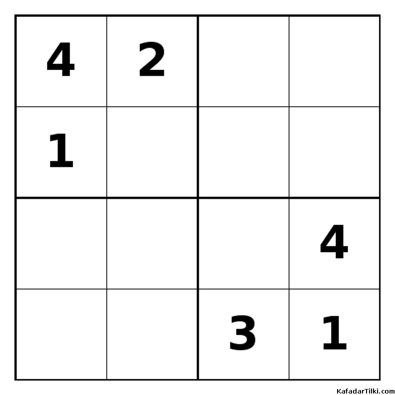 Zor Mini Sudoku (4x4), Kitap 19 - 6