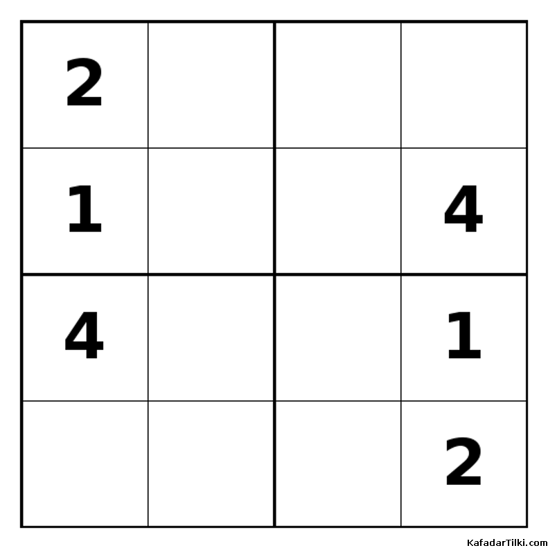 Zor Mini Sudoku (4x4), Kitap 2 - 1