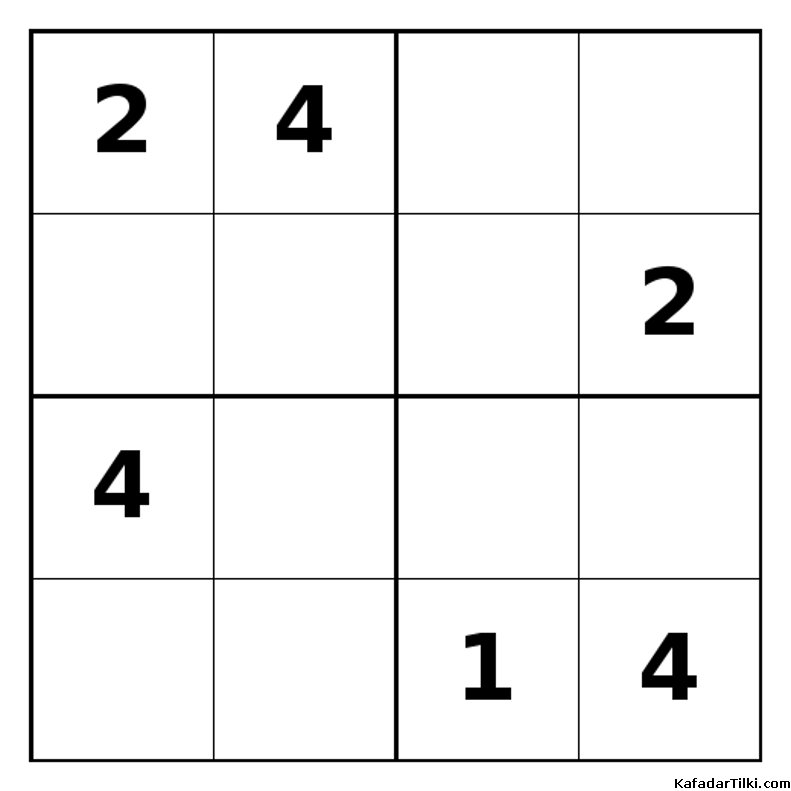 Zor Mini Sudoku (4x4), Kitap 20 - 1