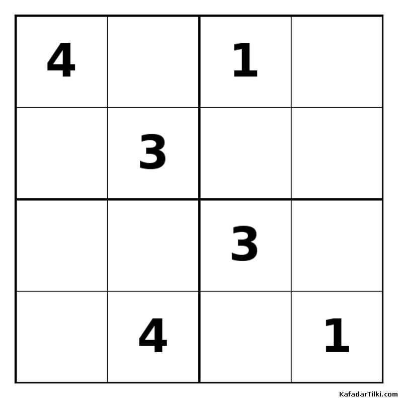 Zor Mini Sudoku (4x4), Kitap 22 - 1