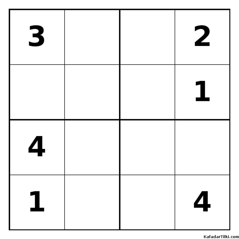 Zor Mini Sudoku (4x4), Kitap 23 - 1
