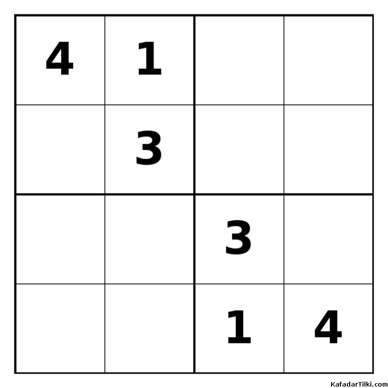Zor Mini Sudoku (4x4), Kitap 25 - 2