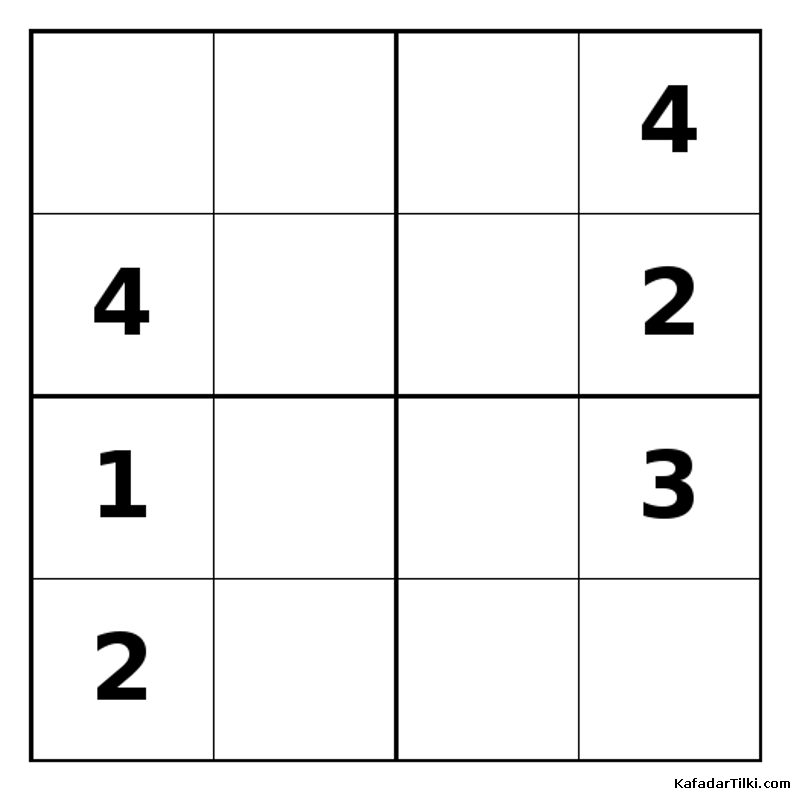 Zor Mini Sudoku (4x4), Kitap 28 - 1