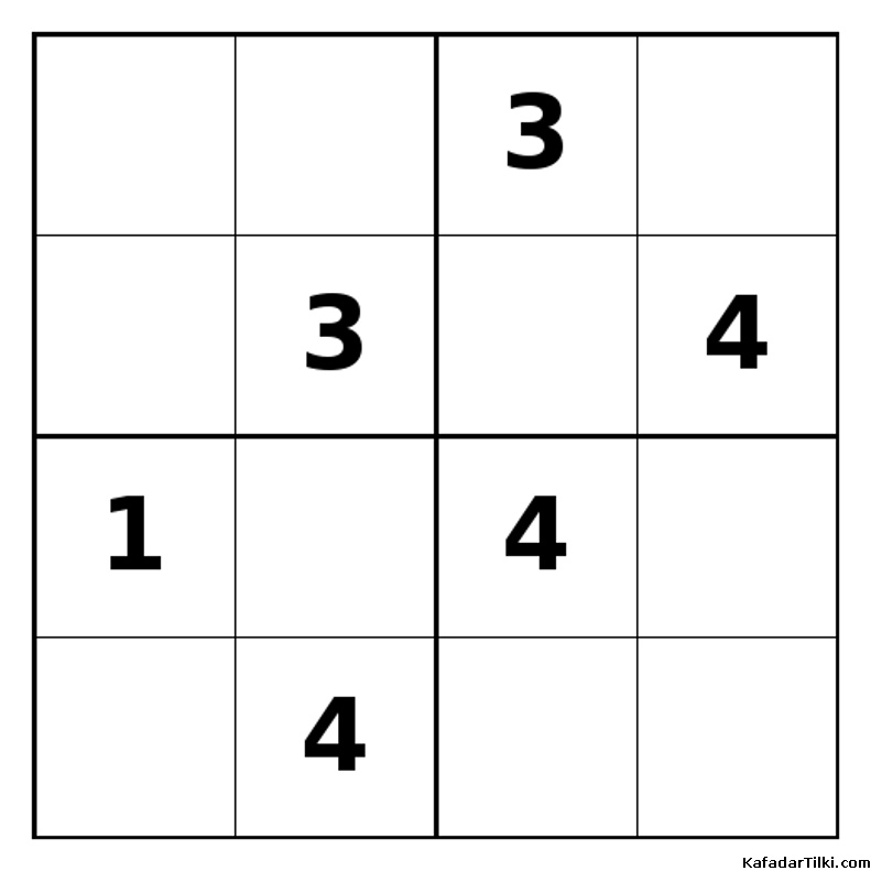 Zor Mini Sudoku (4x4), Kitap 29 - 1