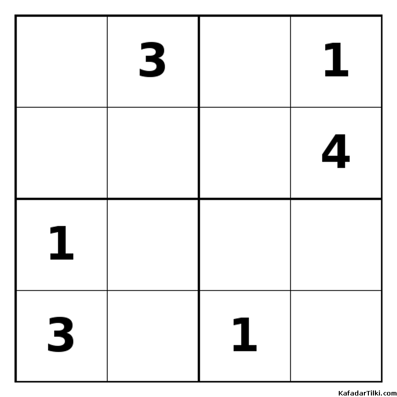 Zor Mini Sudoku (4x4), Kitap 31 - 1