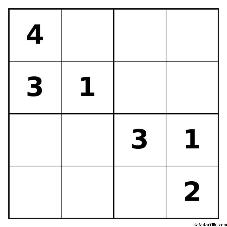 Zor Mini Sudoku (4x4), Kitap 31 - 9