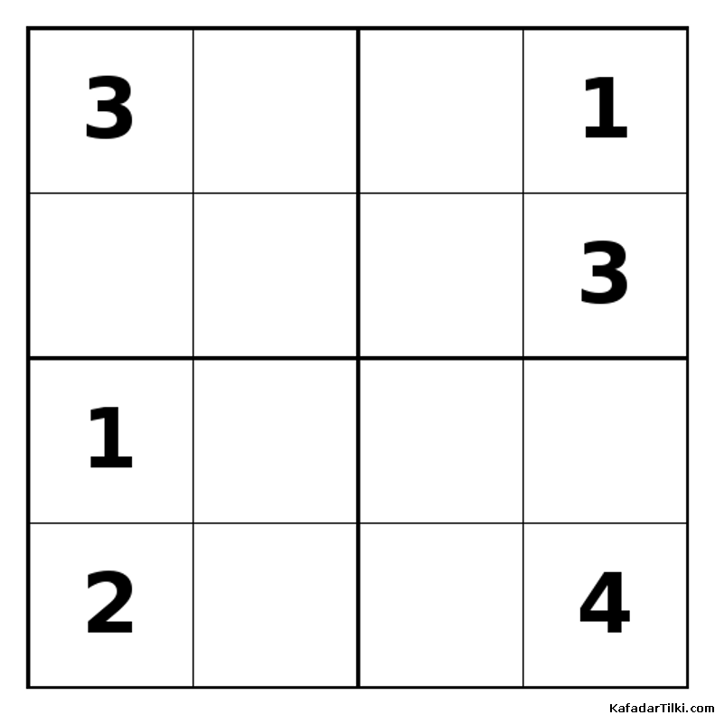 Zor Mini Sudoku (4x4), Kitap 7 - 7