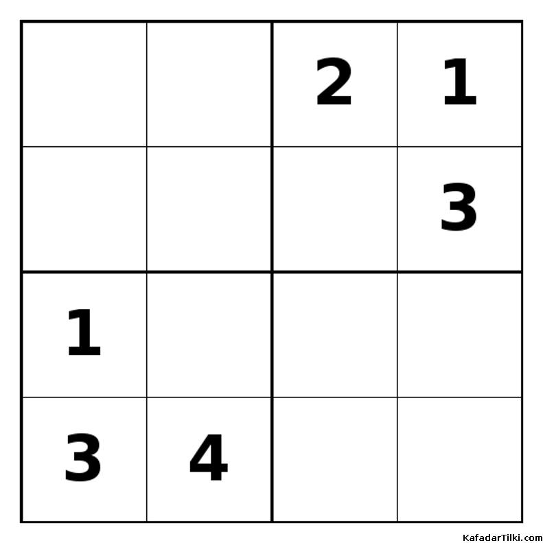 Zor Mini Sudoku (4x4), Kitap 9 - 1